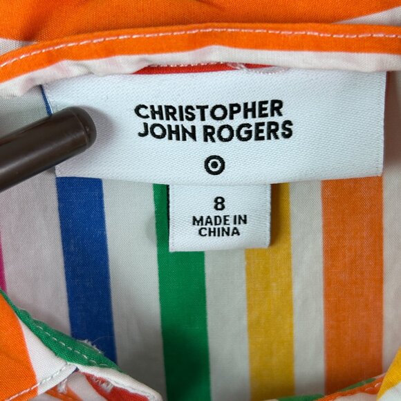 Christopher John Rogers x Target Rainbow Striped Button Down Belted Dress - Picture 4 of 15